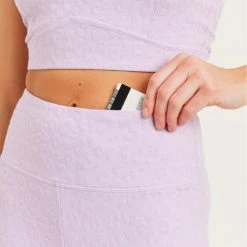 Mono B Athleisure Mono B Staying Sassy Lavender Textured Biker Shorts Summer SALE