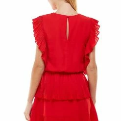 Purple Door Boutique Glamorous Red Tiered Dress