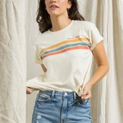 The Purple Door Boutique Cream Feelin' Good Graphic Tee