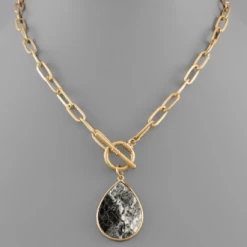 Purple Door Boutique Jewelry Drop It Snakeskin Teardrop Necklace