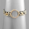 Purple Door Boutique Paved Circle Cheetah Bracelet