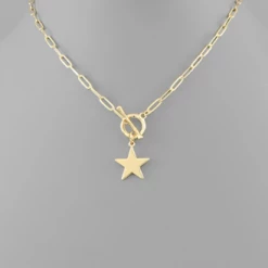 Purple Door Boutique Star Toggle Gold Chain Necklace Jewelry