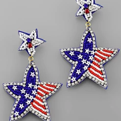 Purple Door Boutique Jewelry God Bless America Earrings