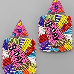 Purple Door Boutique Birthday Bash Beaded Earrings Jewelry