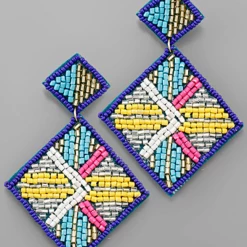 Purple Door Boutique Jewelry Summer Vibes Blue Beaded Earrings