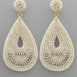 Purple Door Boutique New Arrivals Silver Beaded Teardrop Earrings