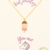 Purple Door Boutique Kids Epoxy Pink Icecream Necklace