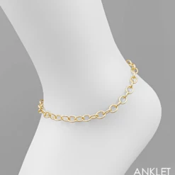 Purple Door Boutique Jewelry Gold Oval Chain Anklet