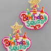Purple Door Boutique Jewelry Birthday Squad Beaded Earrings