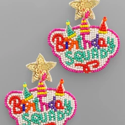 Purple Door Boutique Jewelry Birthday Squad Beaded Earrings
