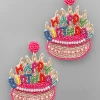 Purple Door Boutique Birthday Celebration Beaded Earrings