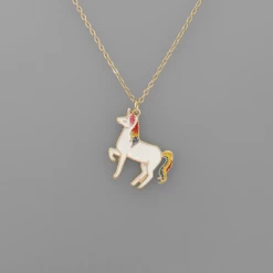 Purple Door Boutique Kids Epoxy Unicorn Necklace Jewelry