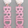 Purple Door Boutique Bride Pink Glitter Earrings