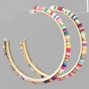 Purple Door Boutique Multi Color Rubber Beaded Hoop Earrings New Arrivals