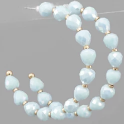 Purple Door Boutique Light Blue Beaded Hoop Earrings