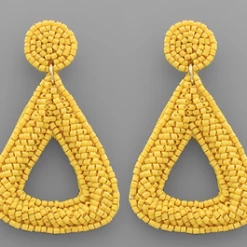 Purple Door Boutique New Arrivals Yellow Rounded Triangle Beaded Earrings