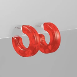 Purple Door Boutique Jewelry Red Chunky Mini Hoop Earrings