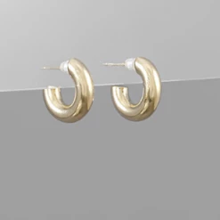 Purple Door Boutique Gold Chunky Mini Hoop Earrings