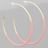 Purple Door Boutique Peach Half Coated Hoop Earrings