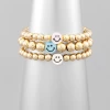 Purple Door Jewelry Lavender Smiley Gold Bracelet Set