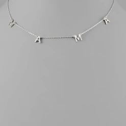 Purple Door Boutique White Gold Dipped MAMA Necklace New Arrivals
