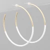 Purple Door Boutique White Half Coated Hoop Earrings