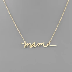 Purple Door Boutique Brushed Gold Mama Necklace