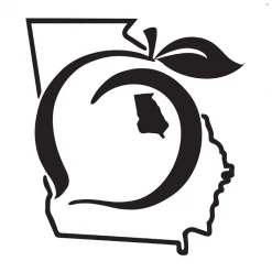 Peach State Pride 'Georgia State' Decal - Black