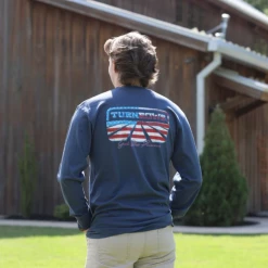 T-Shirts Turnrows 'Logo Flag' Long Sleeve - Navy