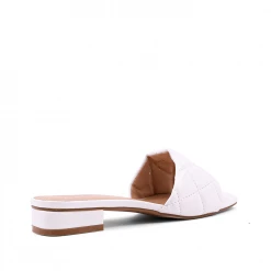 Shu Shop New Arrivals Denis White Quilted Slide Sandals