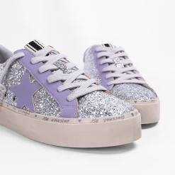 Shu Shop New Arrivals Pixie Silver Sparkle Star Sneakers