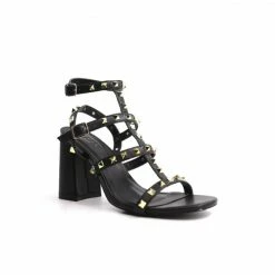 Shu Shop Huici Studded Black Heels Shoes