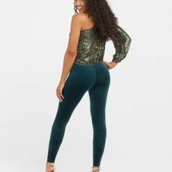 Spanx Malachite Velvet Leggings