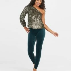 Spanx Malachite Velvet Leggings