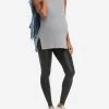 Spanx Mama Faux Leather Black Maternity Leggings