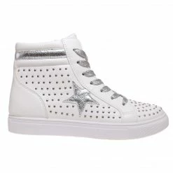 Purple Door Boutique Studded Star High Top Sneakers Shoes