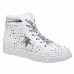 Purple Door Boutique Studded Star High Top Sneakers Shoes