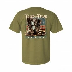 T-Shirts Tried And True Military Boots Light Olive T Shirt