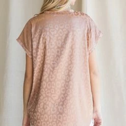 Purple Door Boutique Prowling Leopard Print Taupe Top