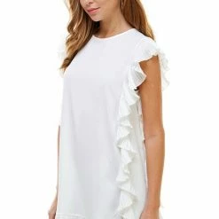 Purple Door Boutique New Arrivals Ruffled Party White Dress