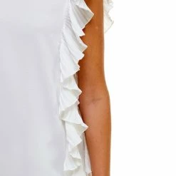 Purple Door Boutique New Arrivals Ruffled Party White Dress
