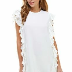 Purple Door Boutique New Arrivals Ruffled Party White Dress