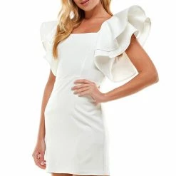 Purple Door Boutique New Arrivals Chic Ruffles White Dress