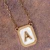 Purple Door Boutique Lovely Marble Initial Necklace Jewelry