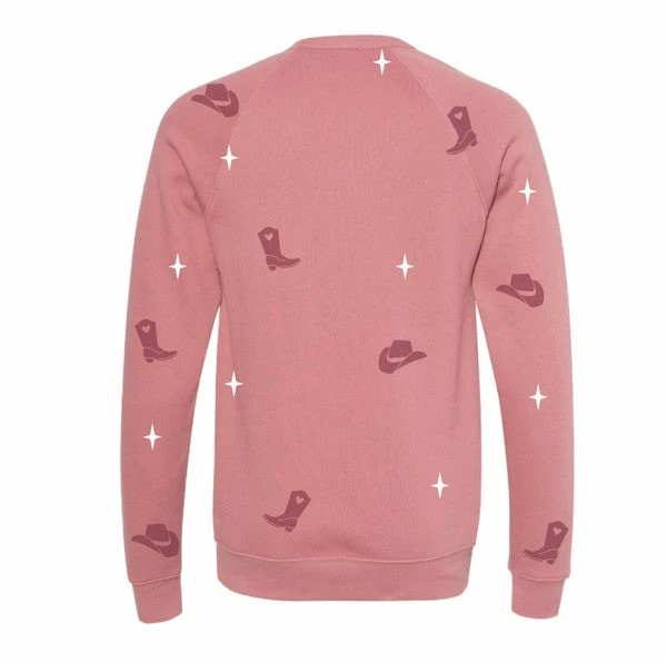 Purple Door Boutique Ladies' Yeehaw Cowgirl Mauve Sweatshirt 2 Purple Door Boutique Ladies' Yeehaw Cowgirl Mauve Sweatshirt