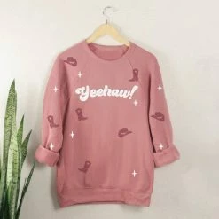 Purple Door Boutique Ladies' Yeehaw Cowgirl Mauve Sweatshirt 5 Purple Door Boutique Ladies' Yeehaw Cowgirl Mauve Sweatshirt