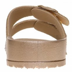 Purple Door Boutique Youth Gold Rhinestone Slide Sandals Shoes