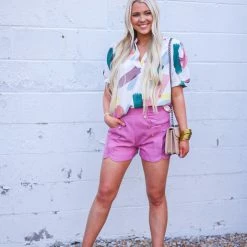 Purple Door Boutique The Abstract Painted Ivory Top New Arrivals