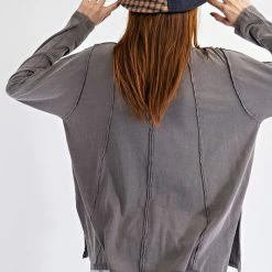 Purple Door Boutique Boxy Babe Ash Washed Top