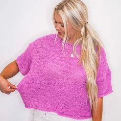 Purple Door Boutique Lovely Spirit Orchid Knit Top